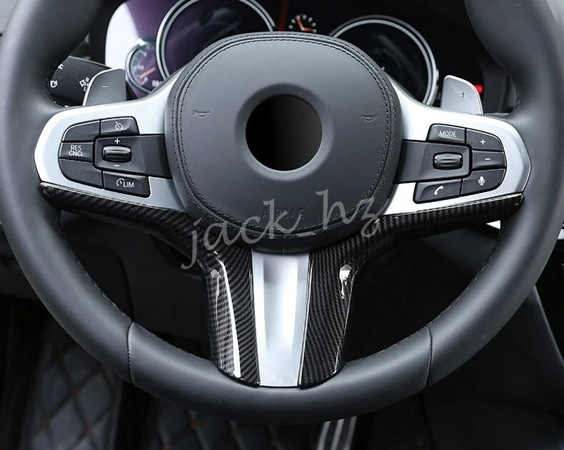 Accesorios de embellecedores de interruptor de volante de fibra de carbono para BMW M Sport X3 X5 X6 X7 Foto 3 de 4