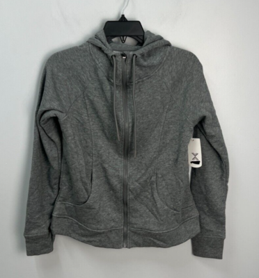 Xersion Gray Full Zip Hoodie Sweatshirt Women's Sz X-Small Thumbholes | eBay