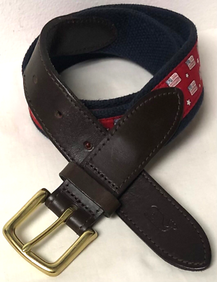 VINEYARD VINES 4TH OF JULY BELT MENS AMERICAN FLAG CANVAS  display picture 3