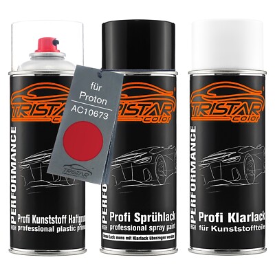 Autolack Spraydosen Set für Kunststoff für Proton AC10673 Saga Pagoda Red