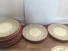 Lot(s)  of 2 Bobby Flay Dinner Plates Large Round Sevilla Pottery 10 7/8"