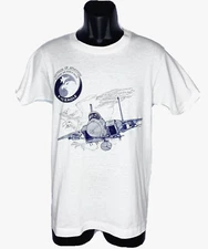 Vintage F-15 Eagle 1988 Double Sided Screen Stars T-shirt Medium White Unisex US