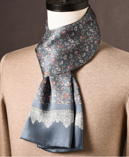 100 Silk men women Scarf satin long neckerchief Wrap paisley red gray WS659-9