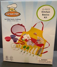 Curious Chef 25-Piece Kitchen Basics Kit ~ Real Cooking Tools for Kids