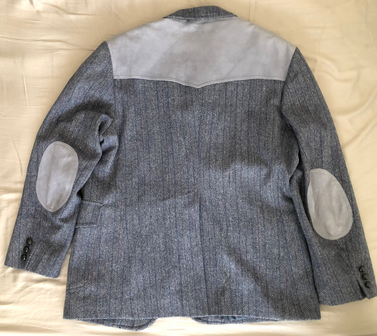 PENDLETON WESTERN  BLUE GRAY HERRINGBONE TWEED SP… - image 3