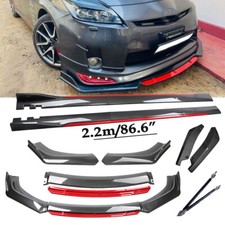 Front Lip Chin Bumper Splitter For Toyota Prius Carbon Fiber Side Skirt