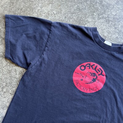 Vintage 90s Y2K Oakley Factory Pilot T Shirt Mens Size Large Black