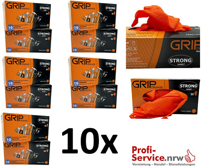 10x *GRIP ORANGE* STRONGHAND  HANDSCHUHEGr. 10 (XL)