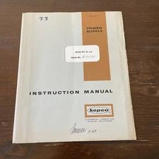 Kepco KG 25-0.2 Power Supply Instruction Manual 1967