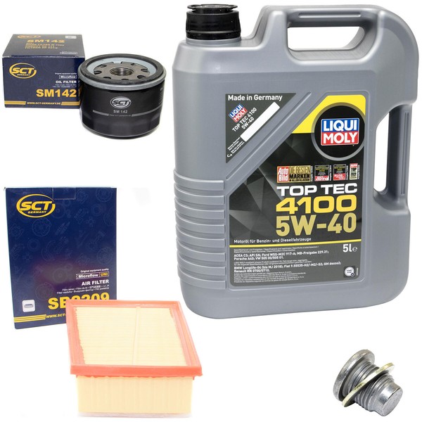 MotoröL Filter Set 5W40 5Liter + ÖLablassschraube FüR Renault Megane ScéNic-image