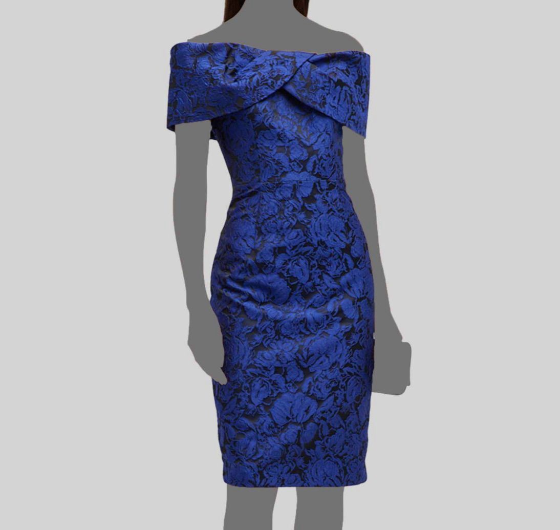 teri jon by rickie freeman floral jacquard cocktail dress Teri Jon By Rickie Freeman Floral Jacquard Dress Women's 10, Hi-low, Cranberry
