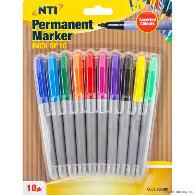 10 x Permanent Marker Stifte fein scharf Kugelspitze farbig Metallic Stift Neu