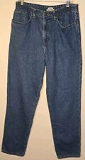 VTG LL Bean Jeans Womens 12 Blue Flannel Lined Relaxed High Rise Medium Wash