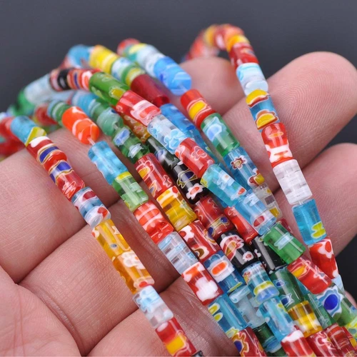 Millefiori Lampwork Glass Loose Spacer Beads Charms Findings Random Mixed Colors - Picture 51 of 73