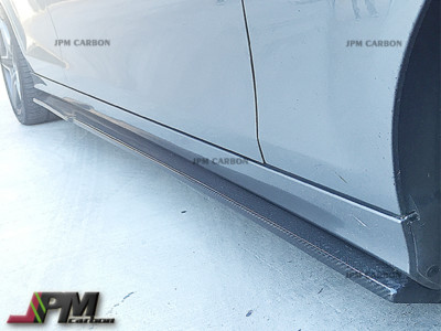 JP Style Carbon Fiber Side Skirts Lip For 12-14 M-BENZ W204 C63AMG Sedan Only