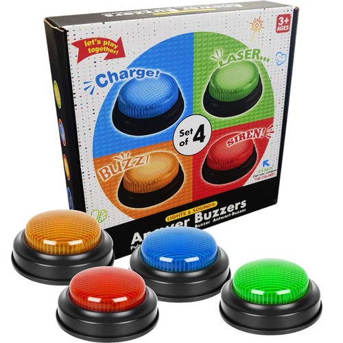 4PCS/SET Game Answer Buzzer Alarm Button With Sound Light Classroom Accessories