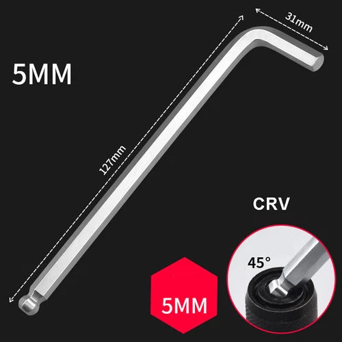 1.5mm-22mm CRV Metric Allen Ball End Hex Key Wrench Hexagon Key Long Arm Wrench - Picture 14 of 22