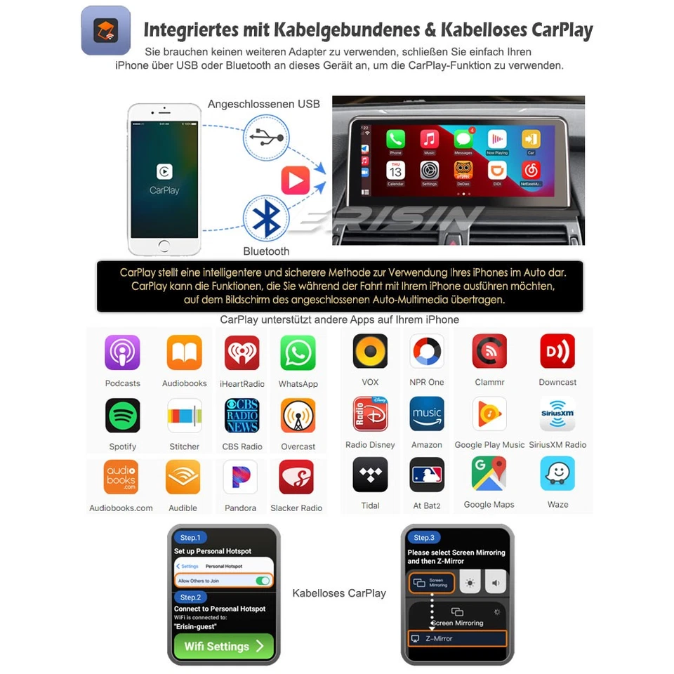10.25" IPS Android 14 Autoradio GPS Navi für BMW X5 E70 X6 E71 CCC CarPlay DAB+ - Bild 3 von 4