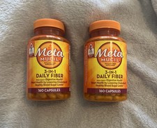 Metamucil, Daily Psyllium Husk Powder Supplement, 3-in-1 Fiber 2 Pack of 160