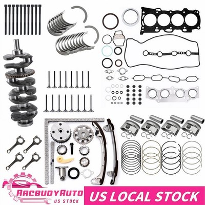 Engine Overhaul Rebuild Kit w/ Crankshaft Rods Timing Kit for Toyota 2AZ-FE 2.4L