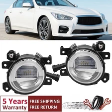 Front Bumper LED Fog Light Lamp LH&RH Pair For 2014-2020 Infiniti Q50 QX60 QX80
