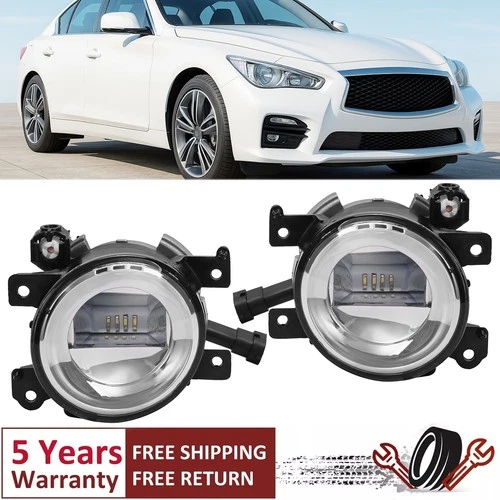 Front Bumper LED Fog Light Lamp LH&RH Pair For 2014-2020 Infiniti Q50 QX60 QX80 - product listing photo