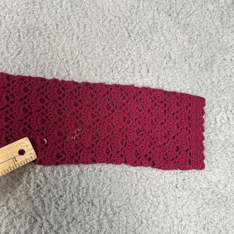 Suéter Mac & Jac Encogerse de hombros para mujer mediano ganchillo manga larga botón rayón nailon Foto 4 de 4