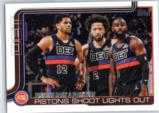2025-26 Topps #279 Pistons Rain 3 Pointers: Pistons Shoot Lights Out