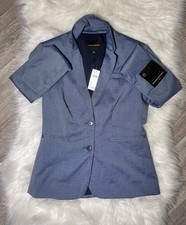 Banana Republic Blue Tailored Single-Breasted Blazer Notch Lapel Size 0