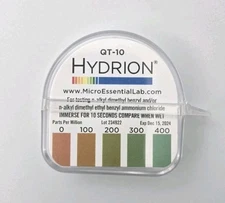 Hydrion Qt-10 Test Paper,Quatenary,0-400 Ppm. 200 Pieces (Exp. 12/15/2024)