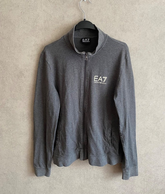 EA7 Emporio Armani Track Jacket Full Zip Gray Logo Men's Size L | eBay