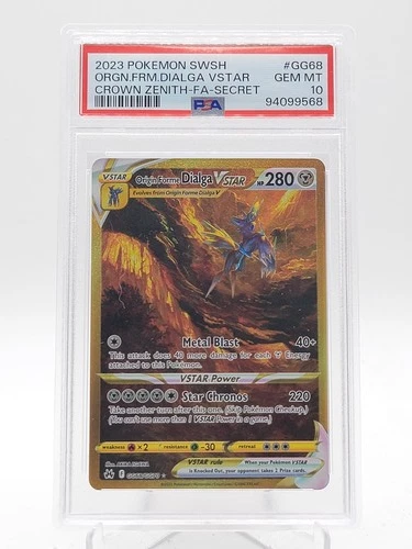 ORIGIN FORME DIALGA VSTAR 2023 CROWN ZENITH #GG68 SECRET RARE FA PSA 10 Q0895