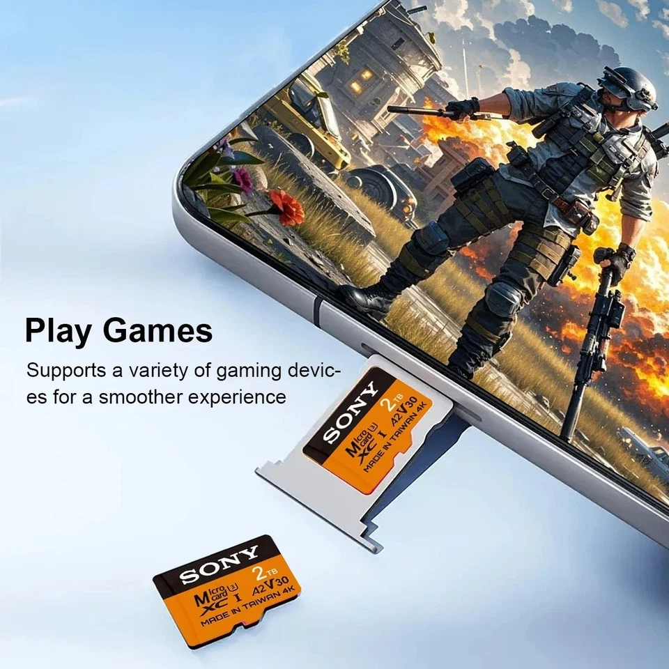 2TB 1TB 512GB 256GB 128GB 64GB Micro SD Card TF A2 V30 4K U3 High Speed Memory - Image 3 of 4