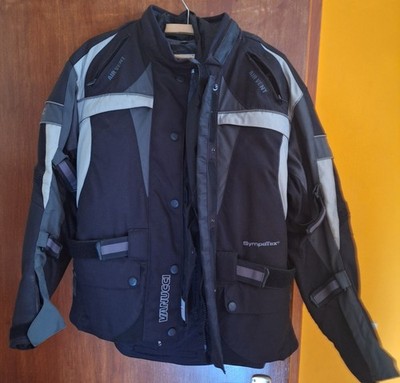 Damen Motorradjacke Textil, schwarz / grau Gr. 40 von Vanucci