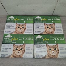 Lot Of 4 Apex Plus Flea Control For Cats 3 months Each Box for Cats Over 1.5 lbs