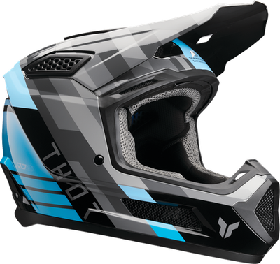 thor Matte Black Helmet with Teal and Light Gray Accents Thor Sector Helmet - RevZilla main image 4