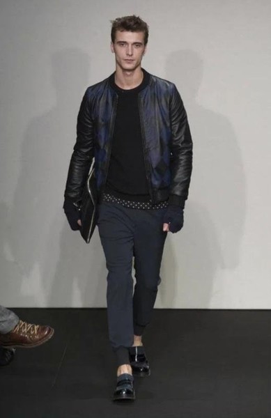 Men Daniele Alessandrini Jacket Black Leather 40