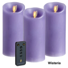 Luminara 3-Piece Flameless 6.5" Pillar Candle Set with Remote