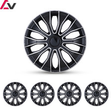Set Of 4 16universal Hubcaps For Steel Wheel Rims Cover Black Silver Lacquer Set Of 4 16universal Hubcaps For Steel Wheel Rims Cover Black Silver Lacquer