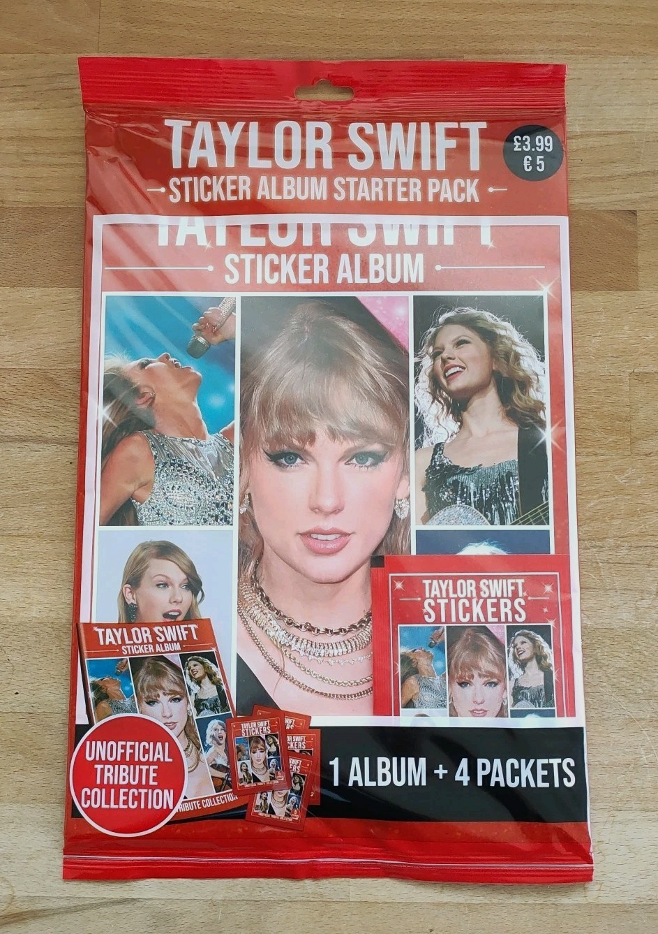 Taylor Swift Sticker Album Starter Pack - Includes 4 x Sealed Sticker Packs