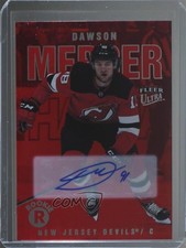 2021-22 Fleer Ultra Rookies Red Rainbow Foil 3/25 Tier 2 Dawson Mercer Auto u2v