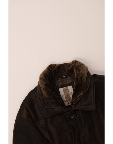 CANDA Mens Leather Jacket IT 54 2XL Brown Leather AW14 - Picture 3 of 4