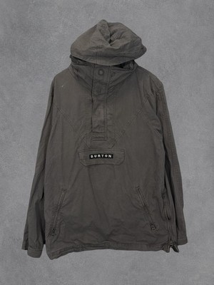 Burton Snowboardjacke Herren Large grau 1/2 Zip Smock Kapuze Freelight Ski Outdoor