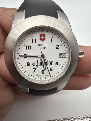Men's 38mm Silver Tone Victrinox Swiss Made Swiss Army Watch Tequila El Jimador
