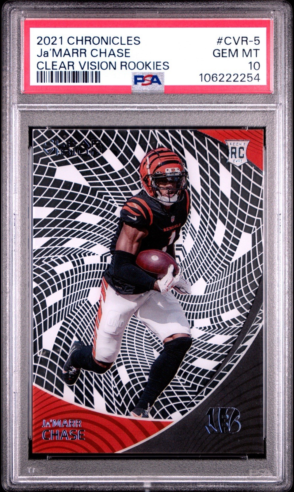 2021 Panini Chronicles - Clear Vision Rookies  Ja'Marr Chase #CVR-5 (RC) PSA 10