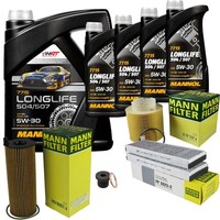 MANN-FILTER Inspektionspaket Mannol 9L Longlife 5W-30 FüR Audi A6 Allroad 3.0