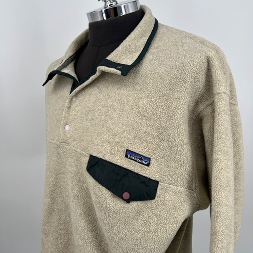 Patagonia Synchilla Snap-T Fleece Pullover Oatmeal Heather and Black Size XL - Picture 2 of 8