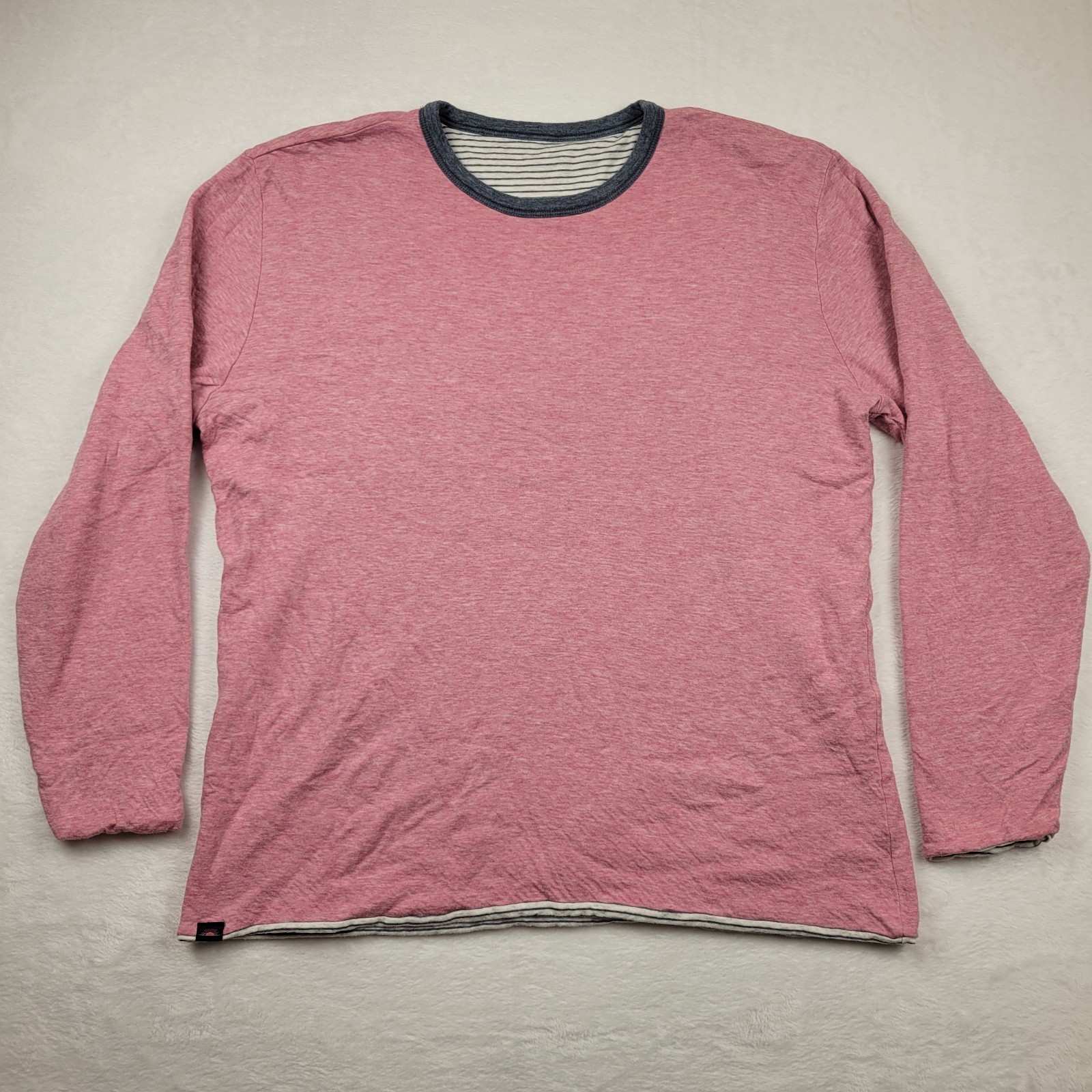 Faherty Cloud Reversible Crew Pullover Large Pink… - image 1