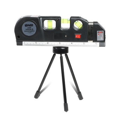 3-Mode Horizontal+Vertical+Hairline Laser Bubble Level w/15cm 6'' Ruler+Tripod
