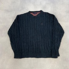 Tommy Hilfiger Knitted Jumper Cable Knit Patterned Chunky Sweater With Men's M